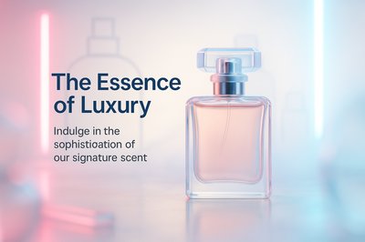 Elegant Perfume Advertisement Featuring Luxurious Design Elements