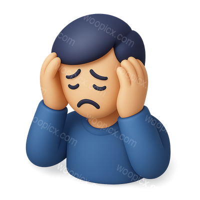 3D Icon Representing Anxiety in a Volumetric Style