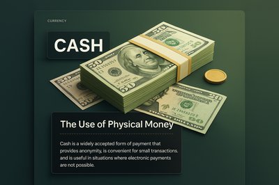 3D Web Design Concept Featuring Cash and Payment Information
