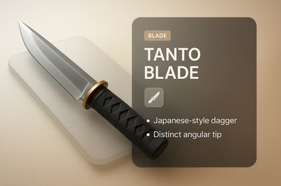 Detailed 3D Illustration of a Tanto Blade