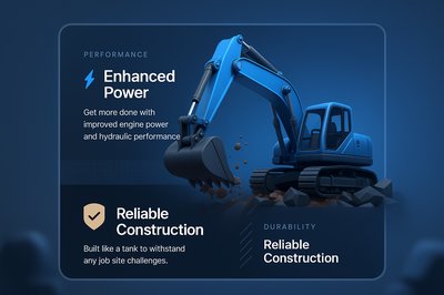 Working Excavator with Enhanced Power and Durability Features