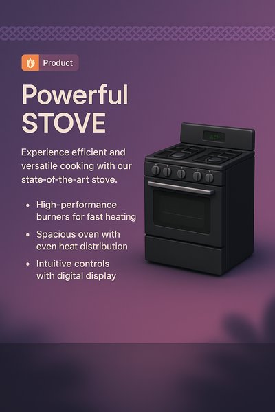 Sleek 3D Stove Design for Modern Kitchens