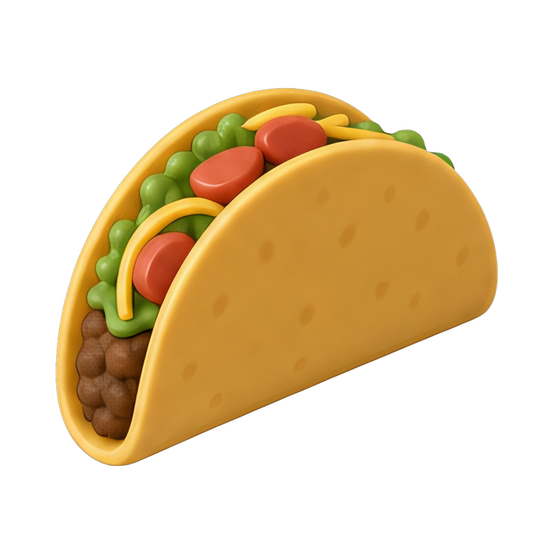 Delicious taco in a shell