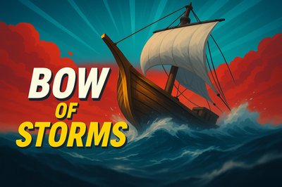 Dynamic Three-Color Composition of a Stormy Ship Scene
