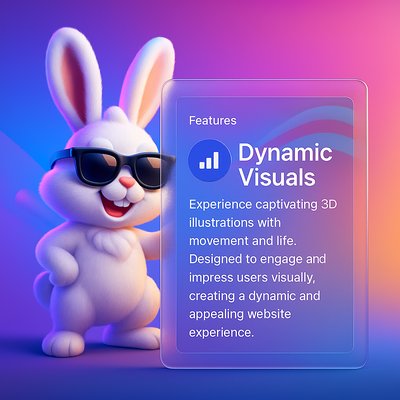 Cool Bunny in Sunglasses on Colorful Background