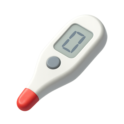 3D Digital Thermometer Icon with Modern Design