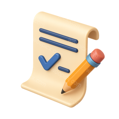 Stylized 3D Icon Representing an Amendment Document