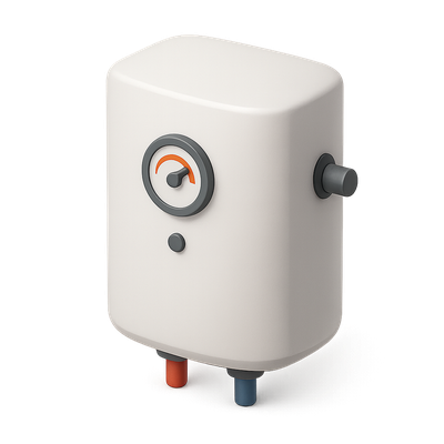 Stylish 3D Boiler Icon with Isometric Design