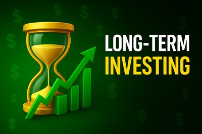 Investment Concept Graphic Featuring Hourglass and Growth Chart