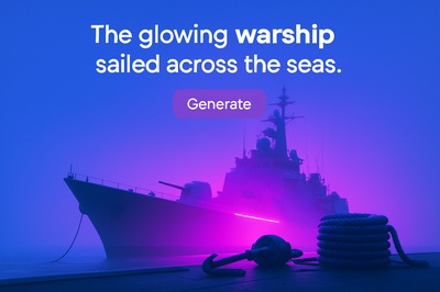 Fluorescent Warship Sailing Through Neon Seas