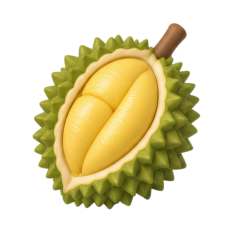 Open durian fruit close-up