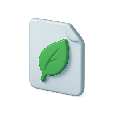 Stylized Leaf Icon Representing Sustainability
