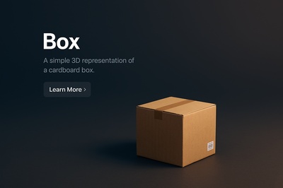 Detailed 3D Scene of a Cardboard Box with Text Elements