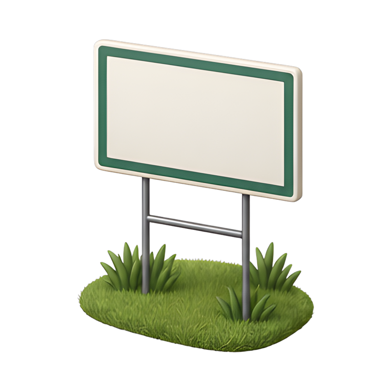 Lawn yard sign on wire stake