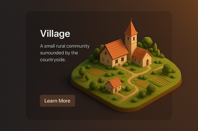 Detailed 3D Village Scene with Realistic Elements