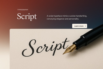 Elegant Script Typography Web Page Design