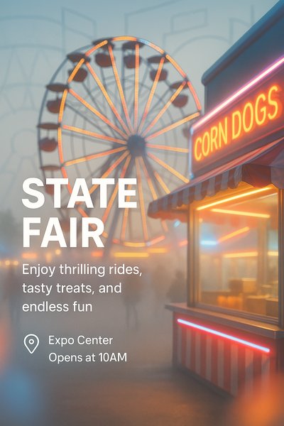 State Fair Promotional Image with Vibrant Attractions