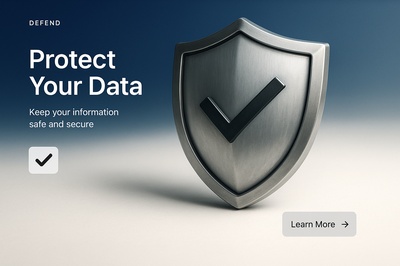Stylish Defend Icon Design for Web Page