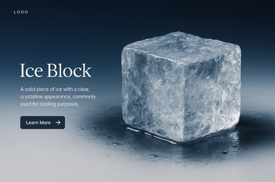 Stylish Ice Block Illustration for Web Design