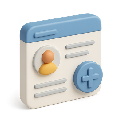 3D Icon Representing a Webpage Layout in Isometric View