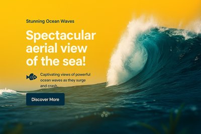 Stunning Aerial View of Ocean Waves with Dynamic Composition