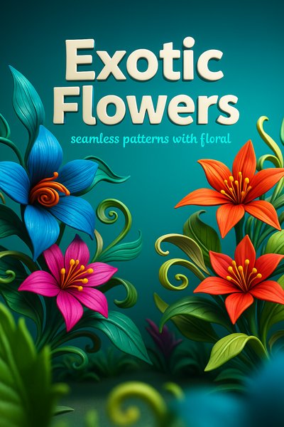 Vibrant 3D Exotic Flowers for Textiles and Decor