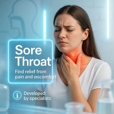 Health Awareness Graphic on Sore Throat Relief
