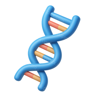 3D Double Helix Icon with Isometric View