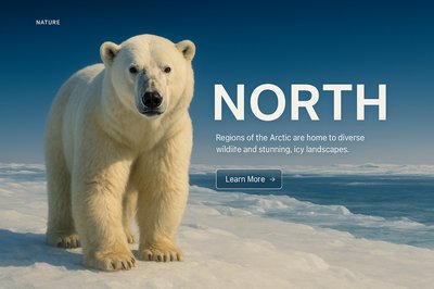 Stunning Arctic Wildlife Web Page Design Featuring Polar Bear