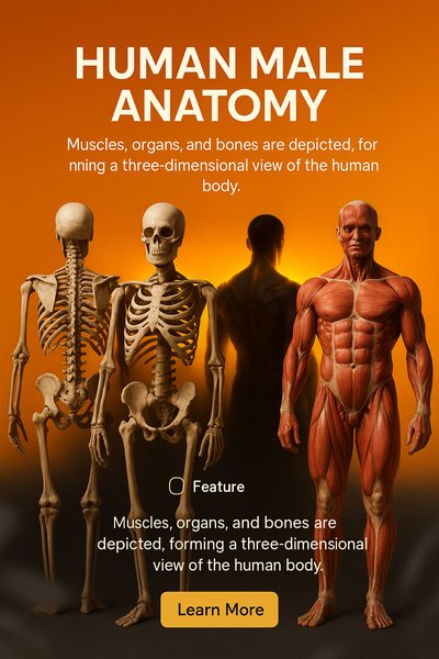 Human Male Anatomy Visual Representation and Educational Use
