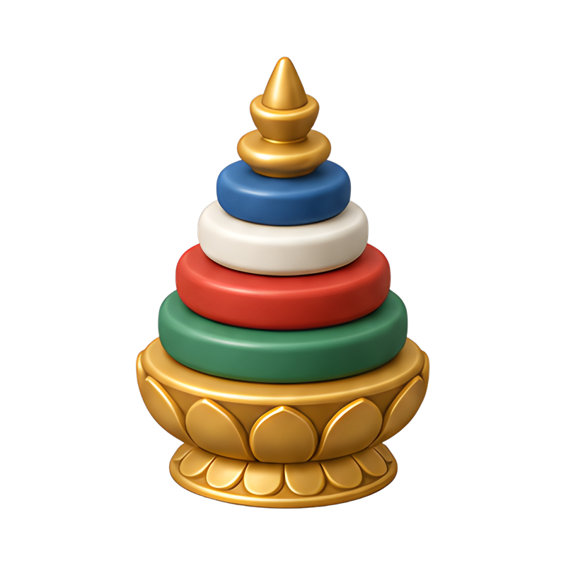Tibetan mandala stacked ring