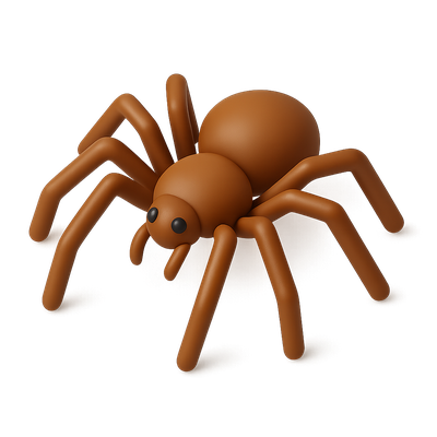 3D Render of a Cartoon Spider in Brown