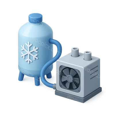 3D Cryogenic Cooling System Icon Design