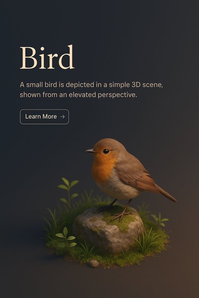 Elevated View of a Bird in 3D Scene