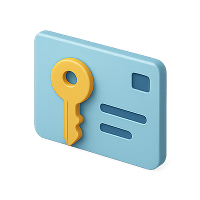 Illustration of a Key on a Card Design