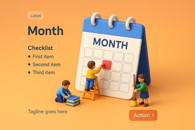 Miniature World: Engaging 3D Scene of Monthly Checklist