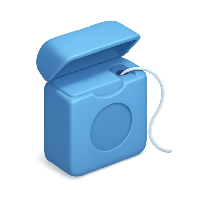 3D Dental Floss Icon with Isometric Design