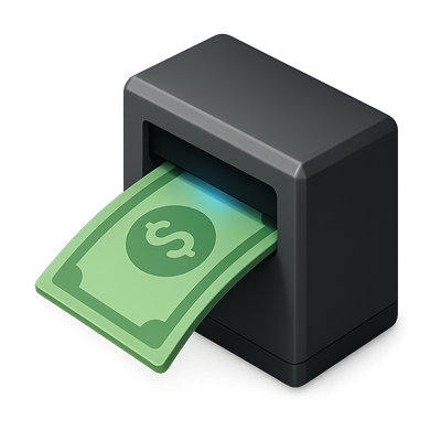 3D Currency Validator Sensor Icon with Isometric Design