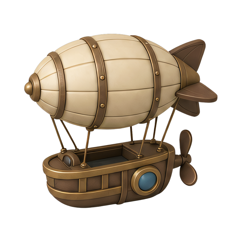 small airship in the sky