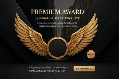 Black and Gold Premium Award Background for Celebrations