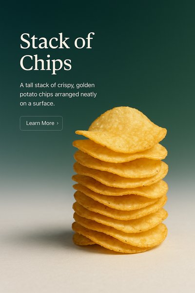 Elegant Stack of Crispy Potato Chips in Minimalist Style