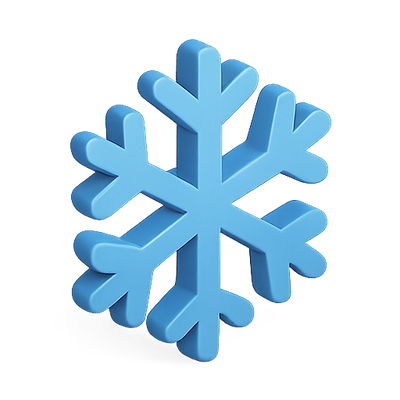 3D Blue Snowflake Icon for Winter Themes