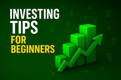 Investing Tips Graphic for Beginners with 3D Bar Graph