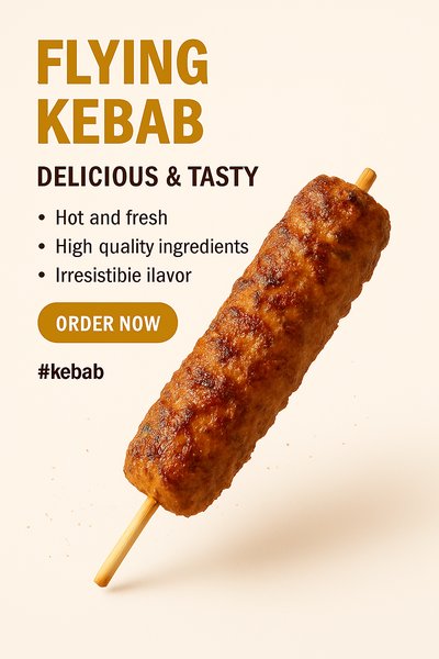 Promotional Food Advertisement for Flying Kebab