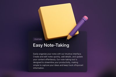 3D Web Design Feature Integration with Note-Taking Tool