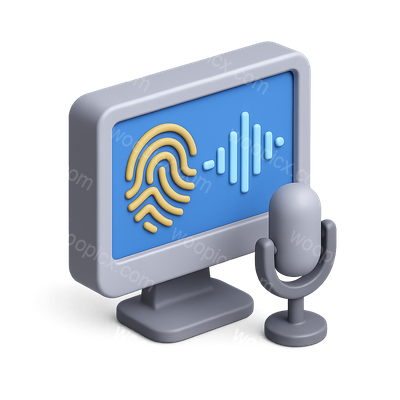3D Voice Print Analyzer Icon with Modern Design