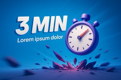 3 Minute Timer Graphic with Stopwatch Concept