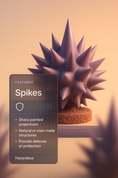 3D Design Illustration Featuring Spikes with Modern Design Elements