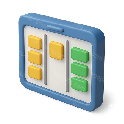 Stylish 3D Kanban Icon with Colorful Blocks