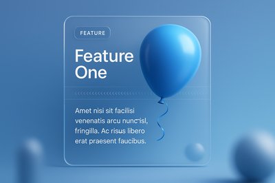Stylish 3D Banner with Blue Balloon Illustration